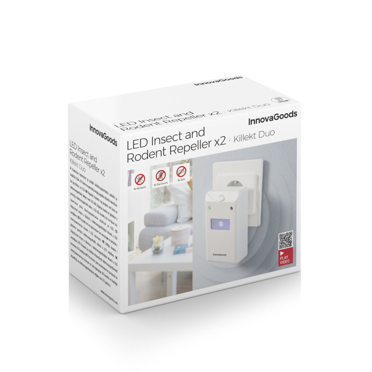 Ultraschall-Schädlingsvertreiber mit LED Licht Killekt Duo InnovaGoods