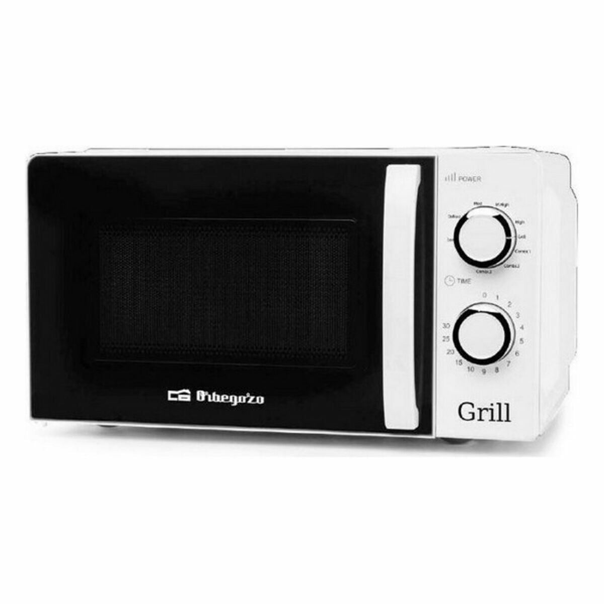 Weiße Mikrowelle mit Grill: Schnell & einfach genießen.