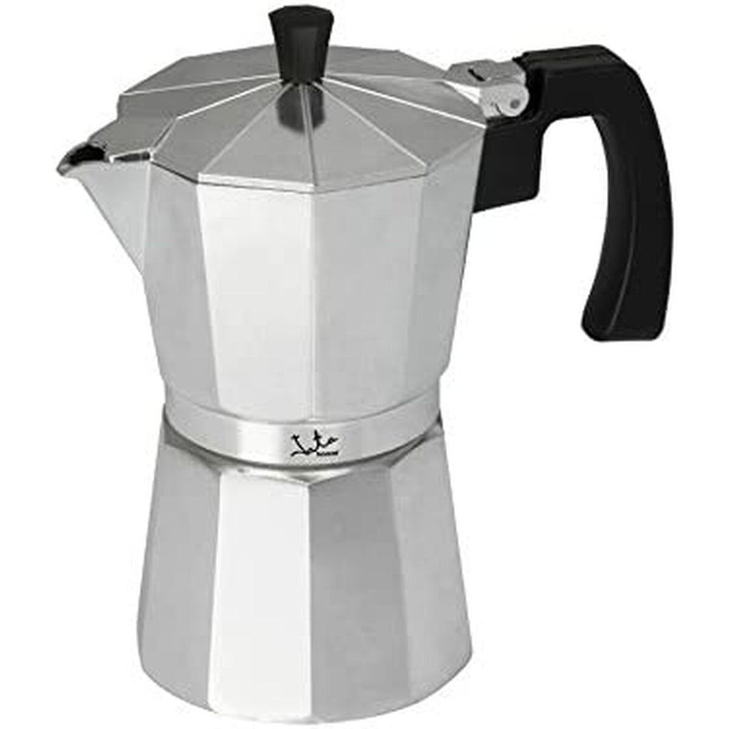 Italienische Kaffeemaschine JATA CCA6 * Silberfarben 6 Tassen Aluminiu