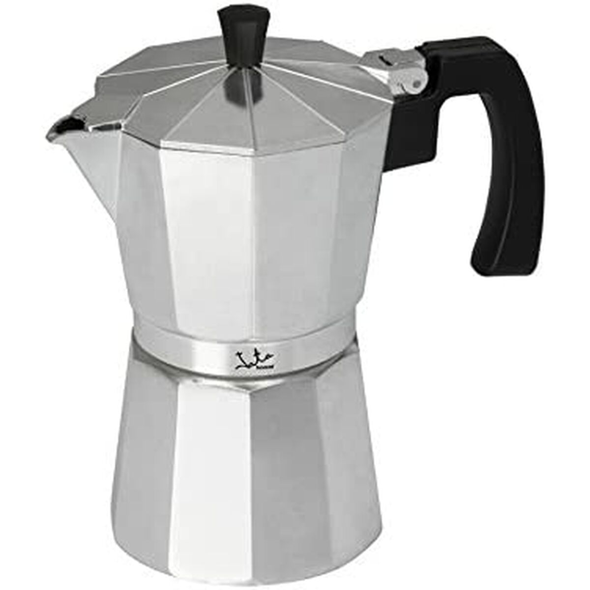 Italienische Kaffeemaschine JATA CCA6 * Silberfarben 6 Tassen Aluminiu