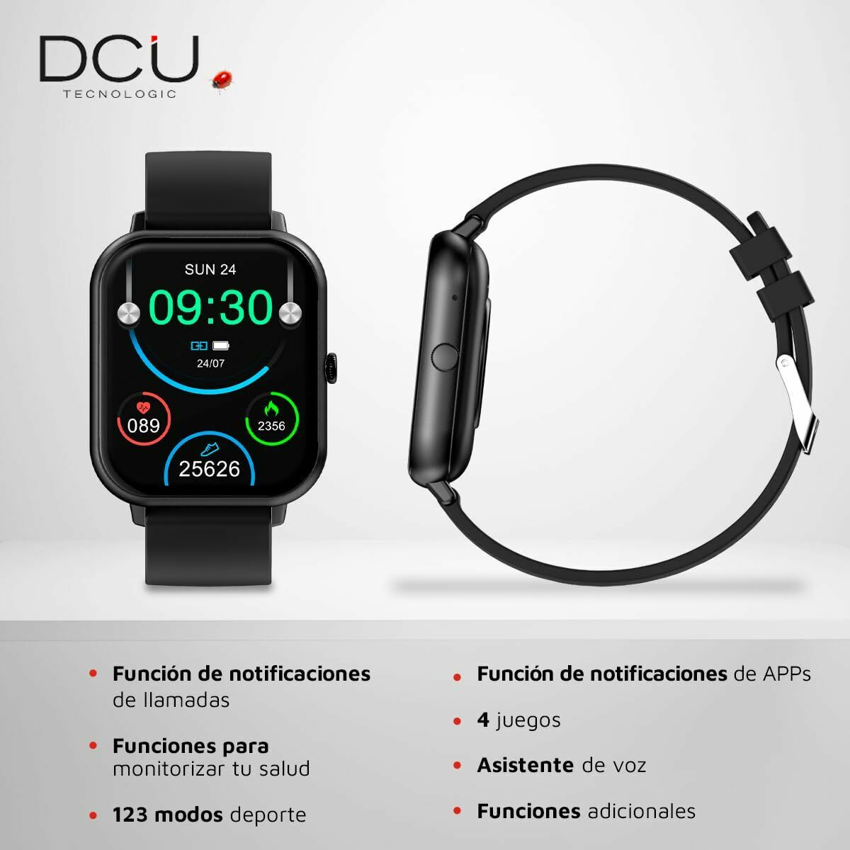 Curved Pro Smartwatch Schwarz – Großes Display, Top-Stil – Ansicht 3