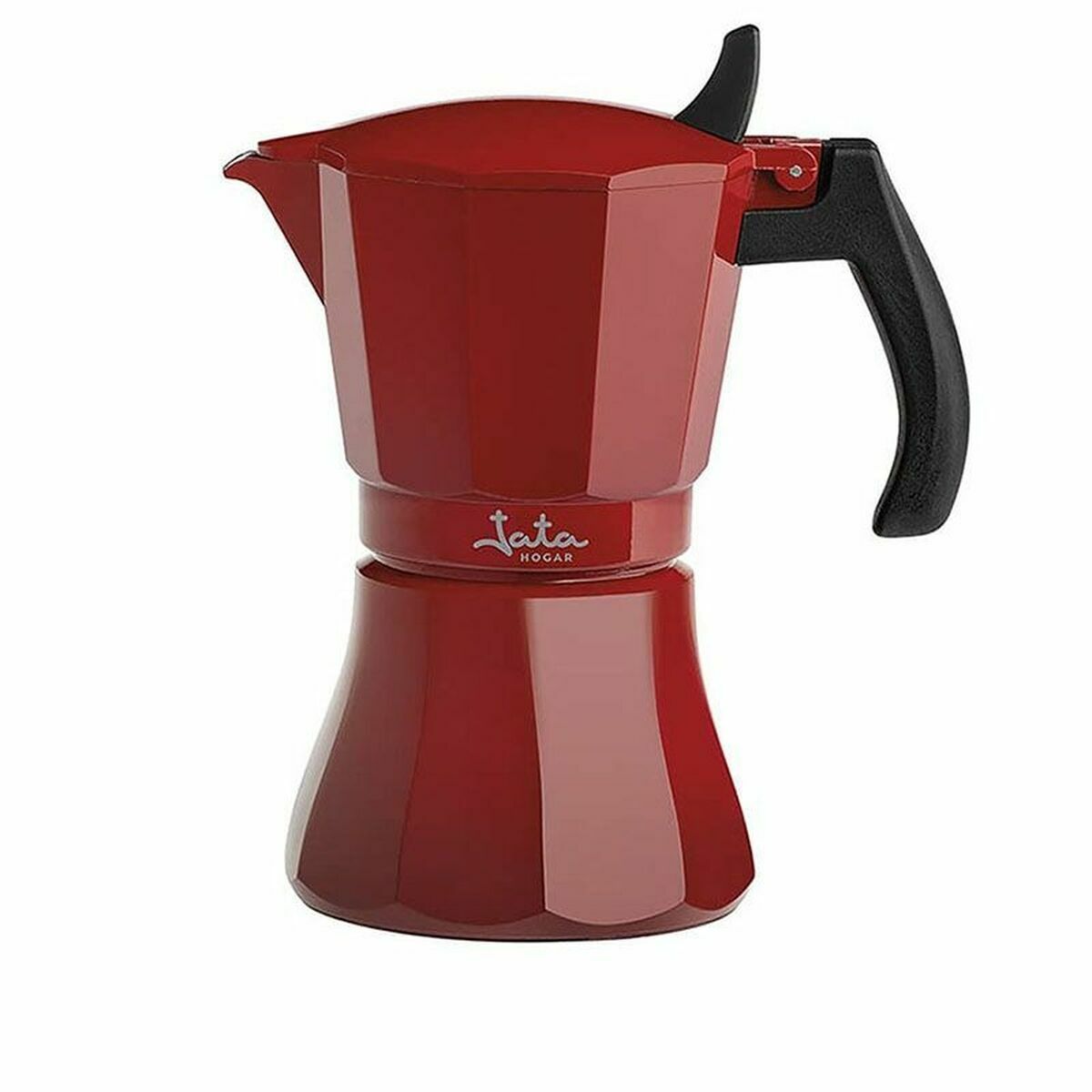 Italienische Induktions-Kanne: 12 Tassen, rot & robust