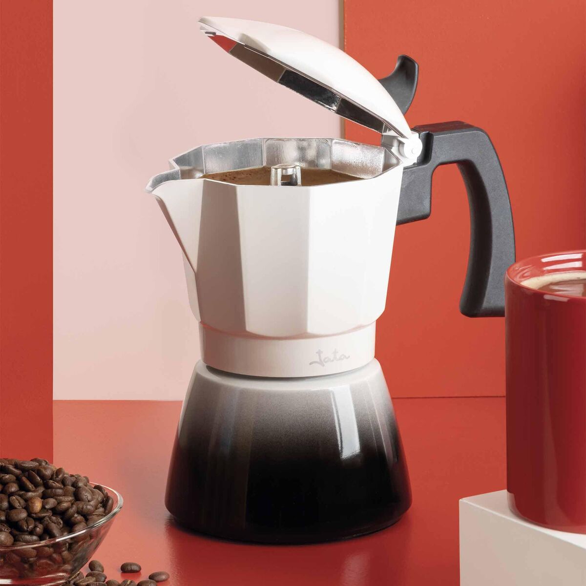 Italienische Kaffeemaschine JATA HCAF2409 Creme Aluminium 9 Tassen
