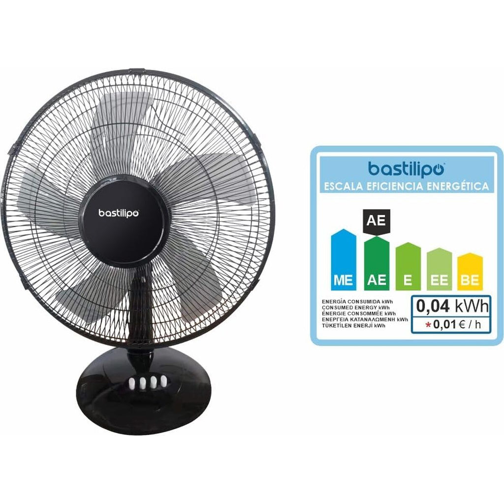 Tischventilator Bastilipo BARROSA Schwarz 50 W