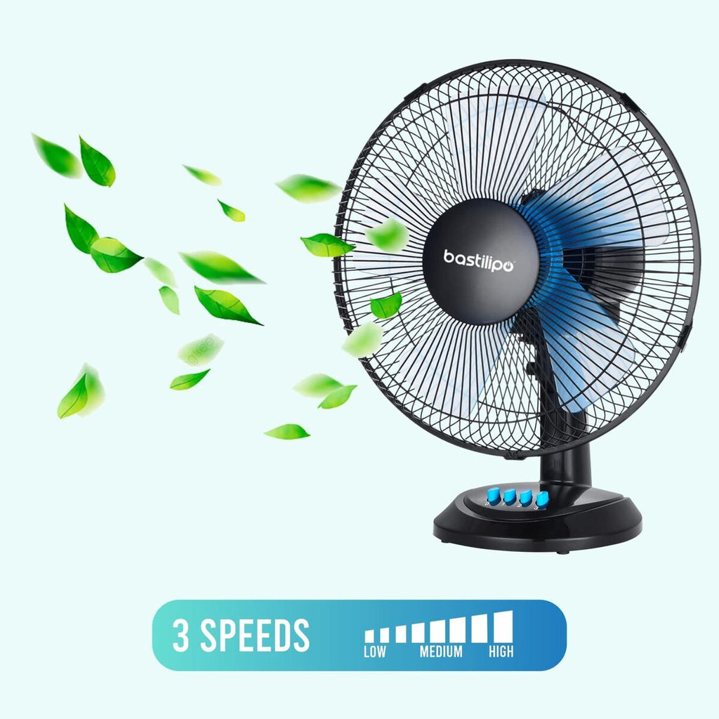 Tischventilator Bastilipo BARROSA Schwarz 50 W