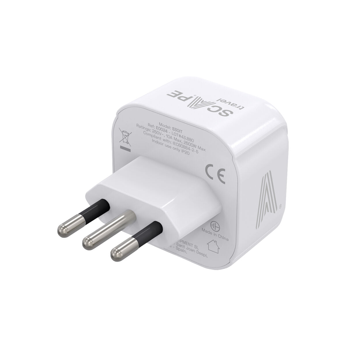 Reiseadapter «Scape» (Schuko → Italien)