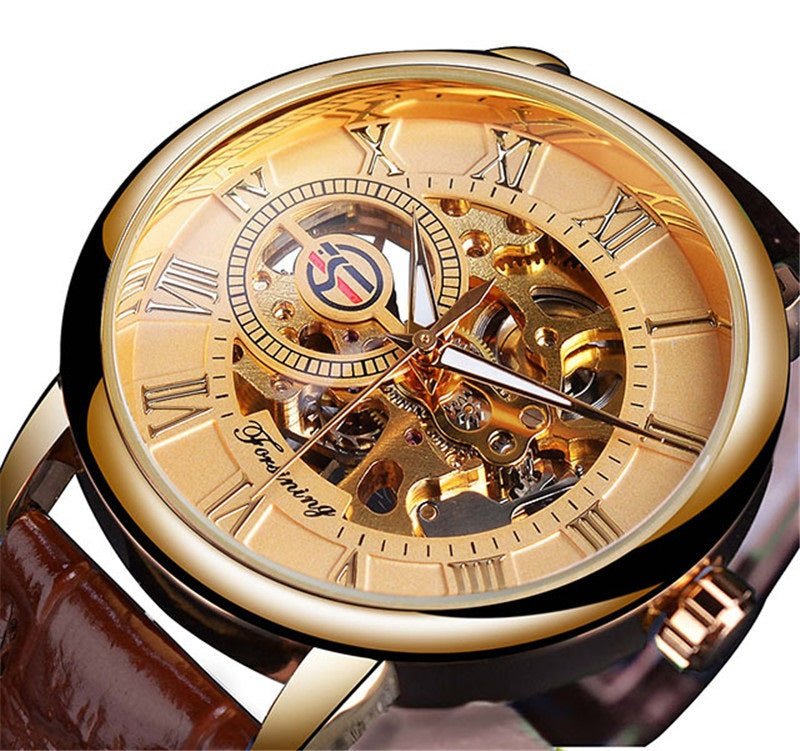 Mechanische Herrenuhr mit Skelett-Zifferblatt – Bild 8 | LuxeStyle