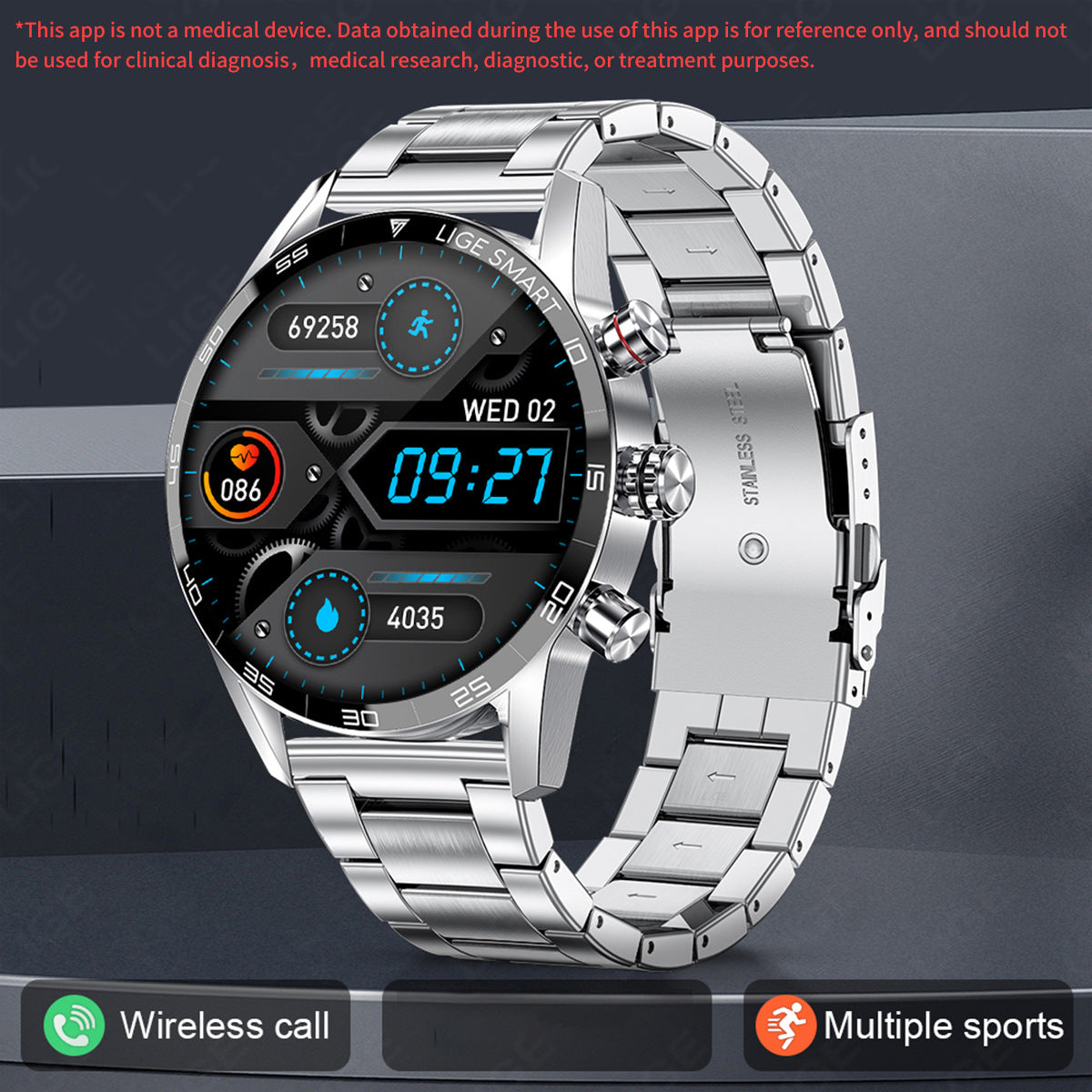Smartwatch mit Blutdruck- und Herzfrequenzmessung