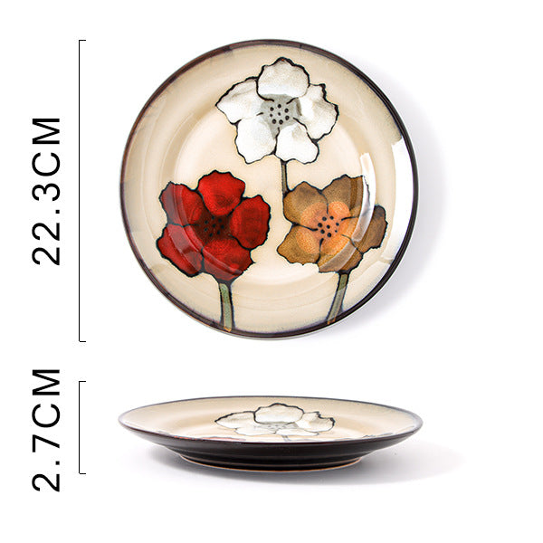 Handbemalter Keramikteller mit Blumenmuster – Bild 3 | LuxeStyle