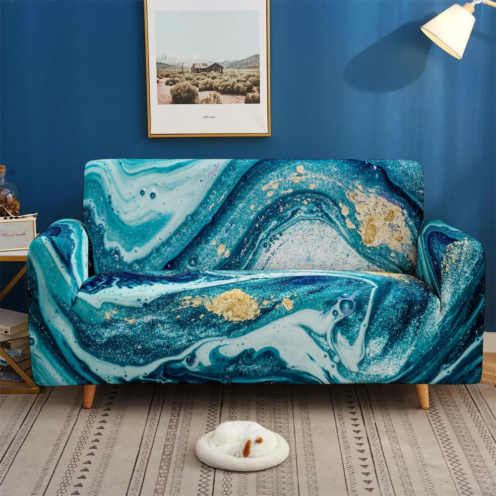 Art Texture Stretch-Sofabezug, rutschfest – Bild 9 | LuxeStyle