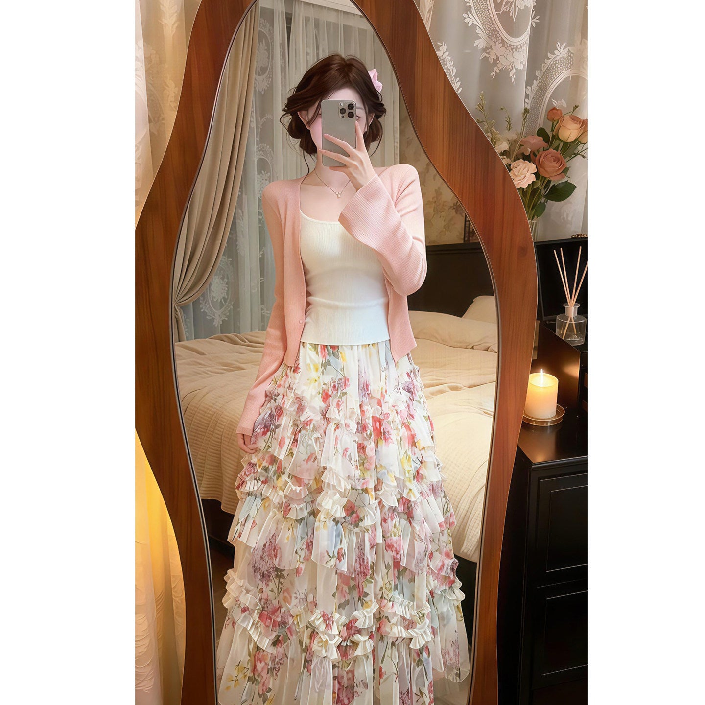 Asymmetrischer Mesh-Jupe im A-Linien-Schnitt – Ansicht 5