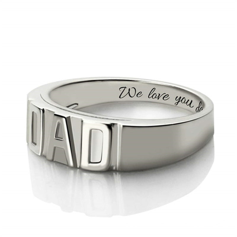DAD Ring – Breiter Bandring mit Gravur