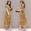 Sommerliches Chiffonkleid mit Blumenprint