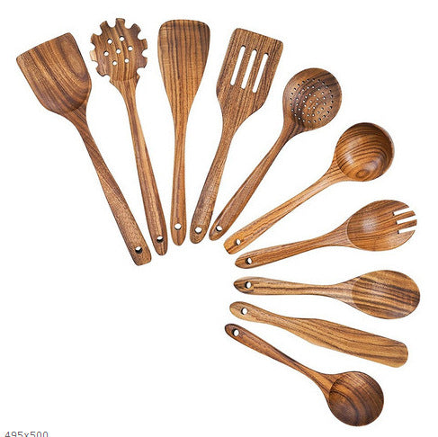 10-teiliges Holz Küchenhelfer-Set