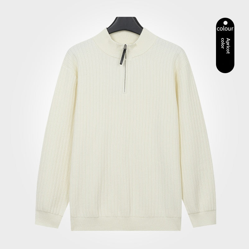 Herren Strickpullover mit Semi-Zip