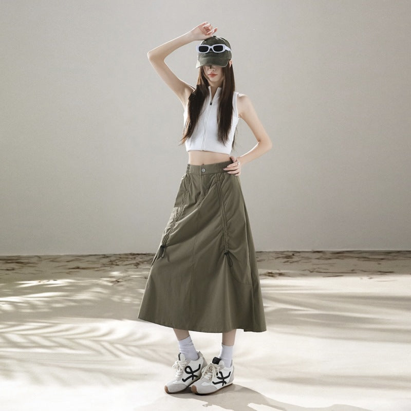 Workwear Chic Midi-Rock mit Tunnelzug – Bild 5 | LuxeStyle