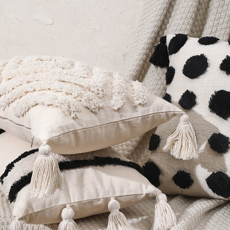 Boho Kissenhülle mit Quasten