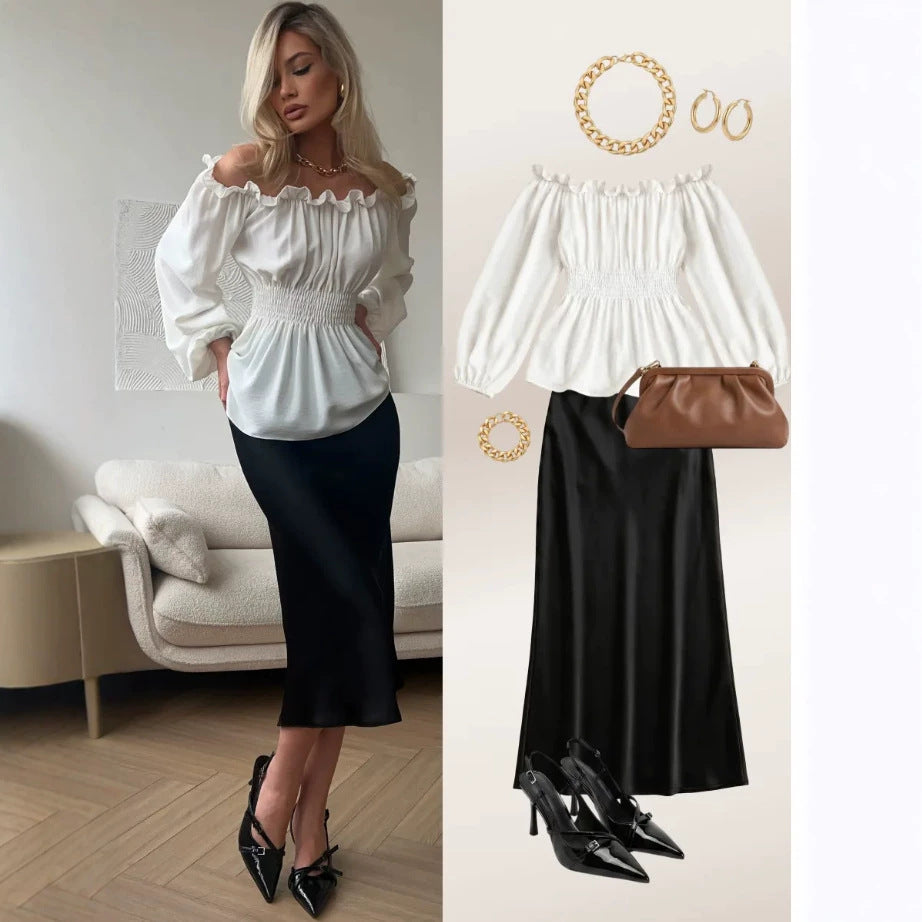 Elegante Langarmbluse mit schmeichelhaftem Schnitt – Bild 3 | LuxeStyle