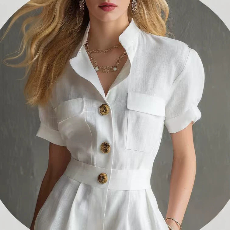 Eleganter Jumpsuit mit Puffärmeln