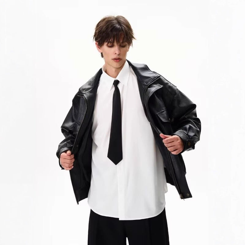 Vintage Bikerjacke aus PU-Leder