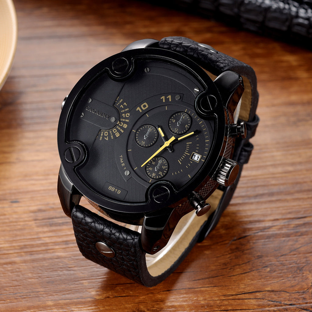 Quarz-Herrenuhr mit grossem Zifferblatt