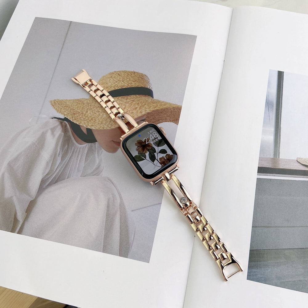 Uhrarmband aus Stahl mit Doppeldiamant-Shell – Bild 3 | LuxeStyle