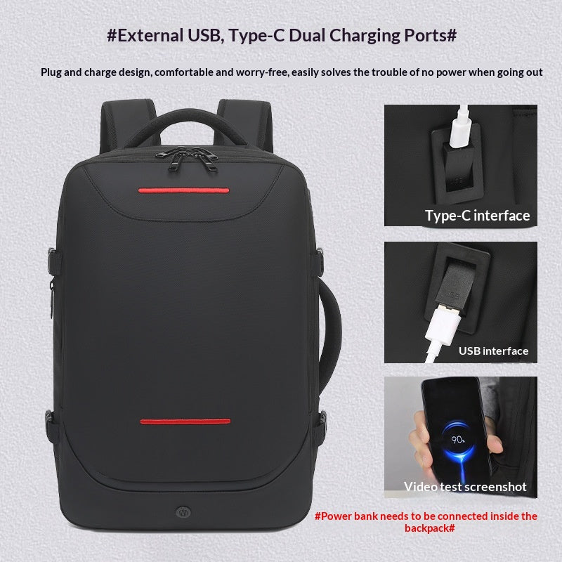 Erweiterbare Reisetasche mit Kompression