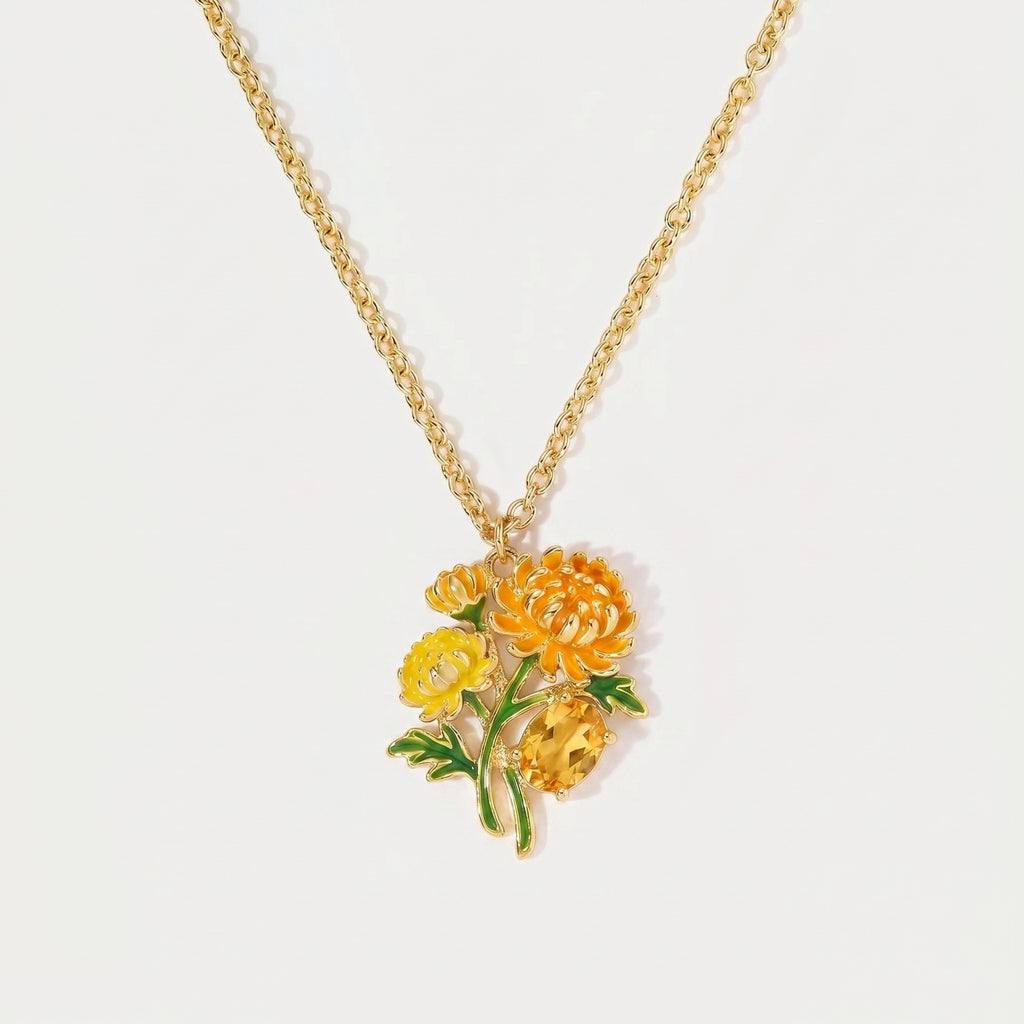 Geburtsblumen-Halskette mit Monatsblüte