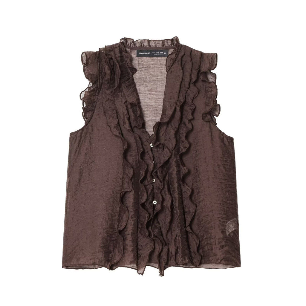 Elegantes V-Neck Top mit Rüschen