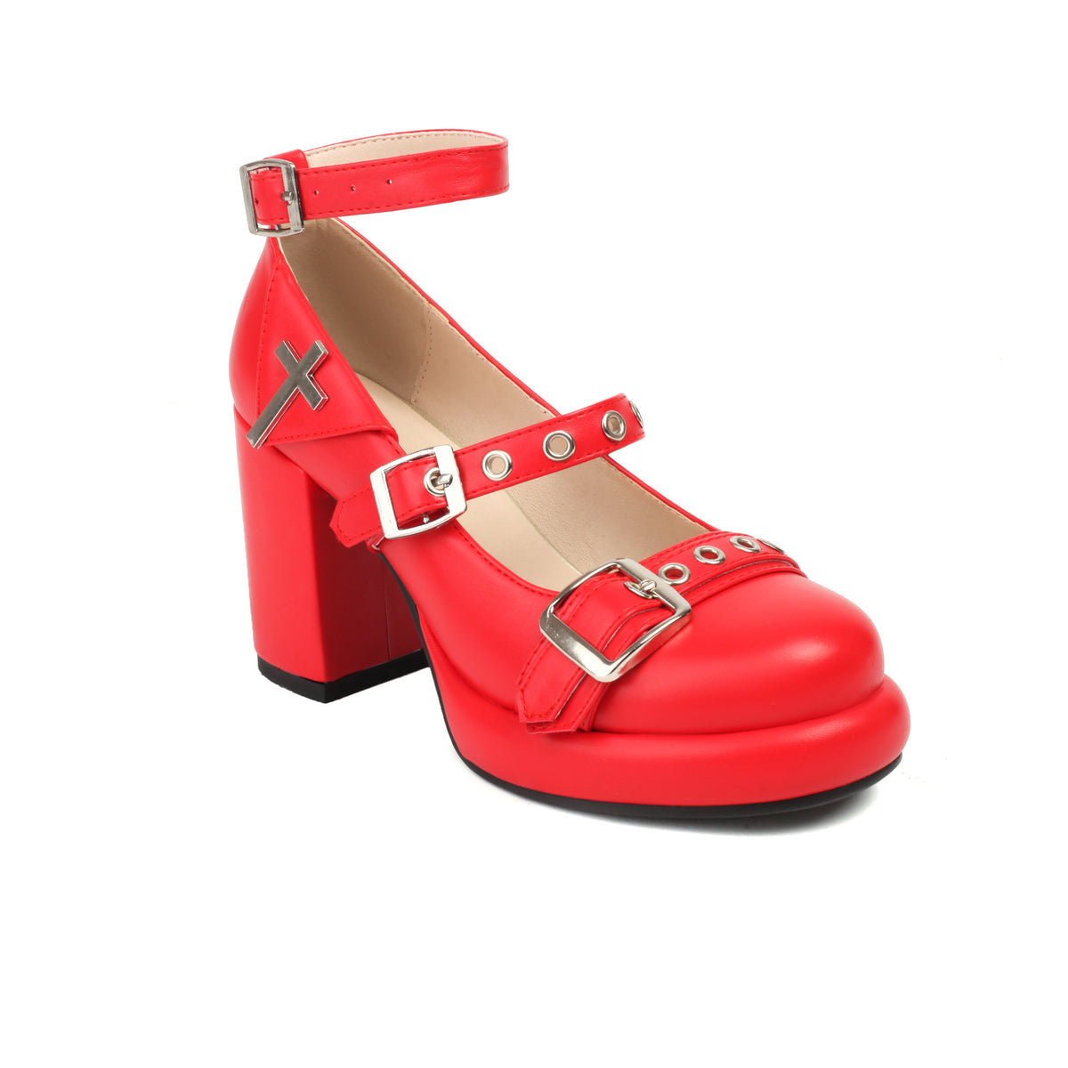 Chunky-Heel Schuhe mit Metallschnallen – Bild 4 | LuxeStyle
