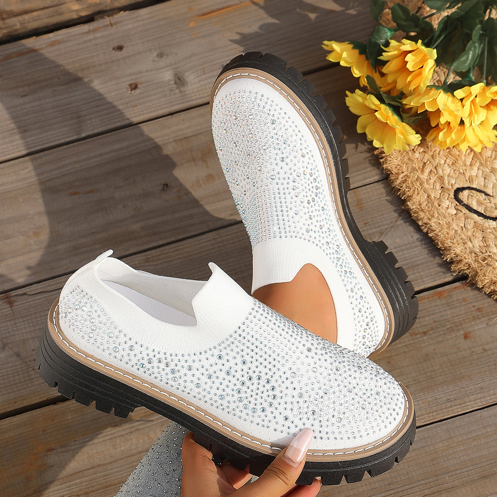 Glitzer-Sneaker mit Chunky Heel