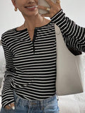 Gestreiftes Langarmshirt im Loose Fit – Bild 1 | LuxeStyle