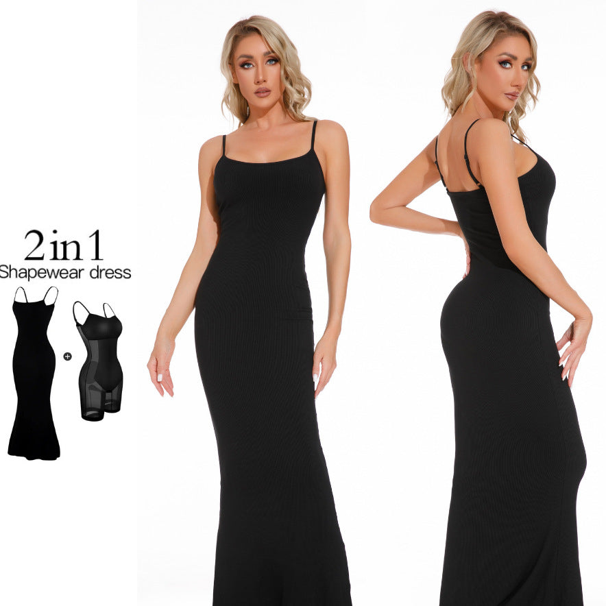 Shapewear Kleid Jumpsuit mit Brustpolster
