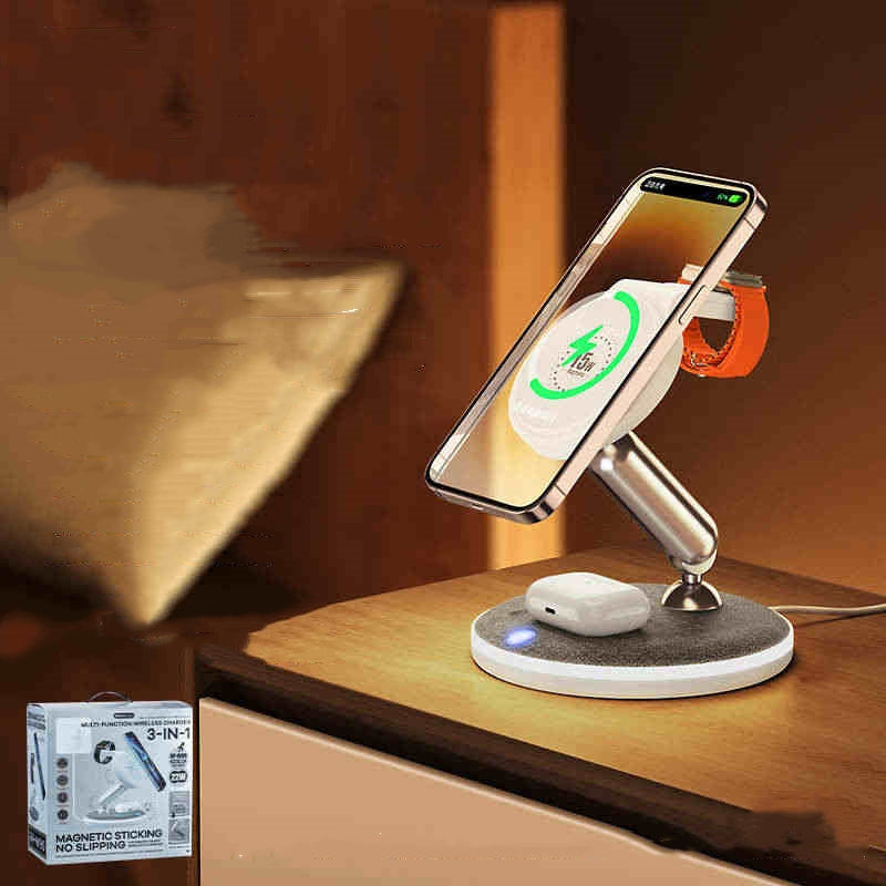 Multifunktionales 3-in-1 Wireless Ladegerät mit Licht