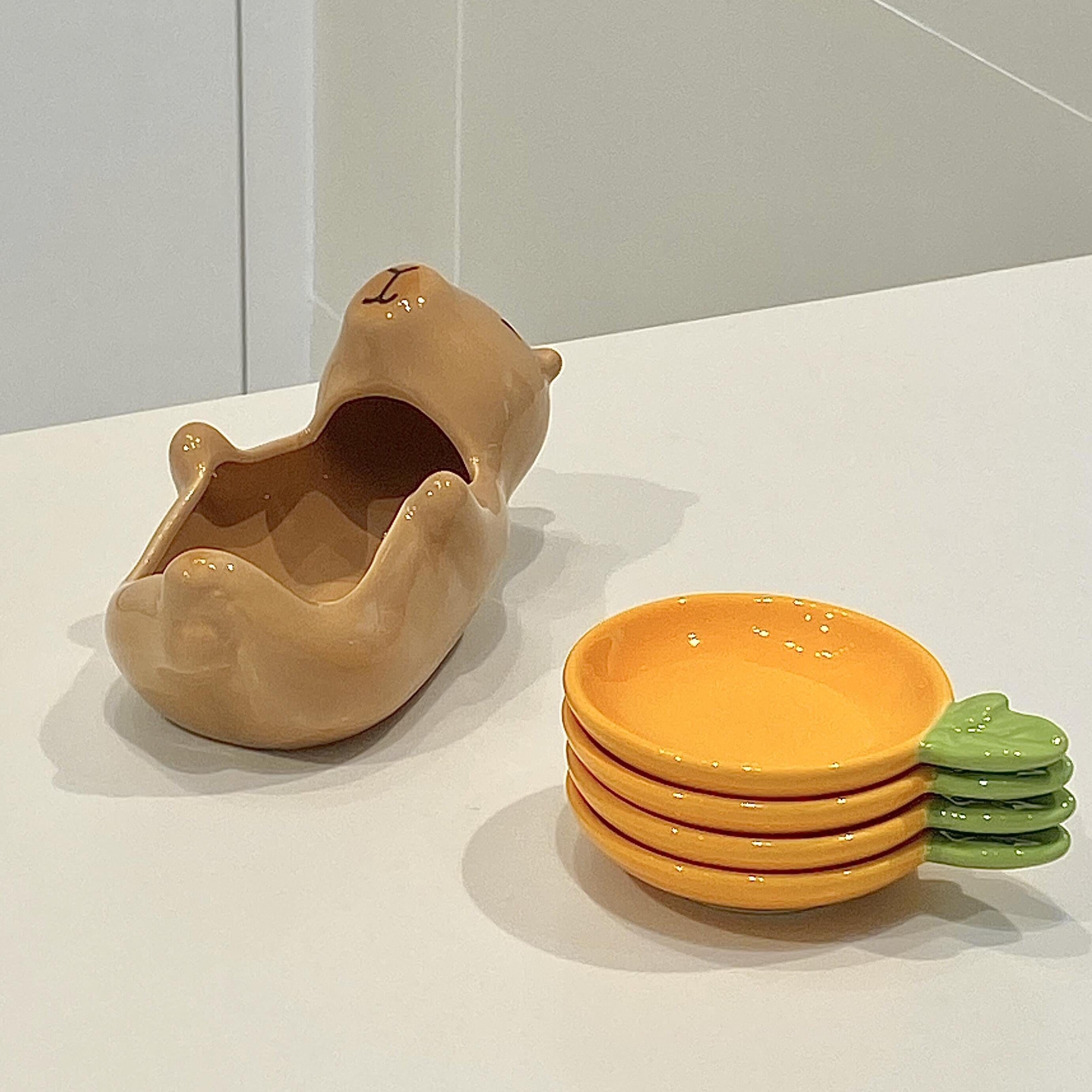 Keramik Saucenschälchen-Set mit Cartoon-Motiv
