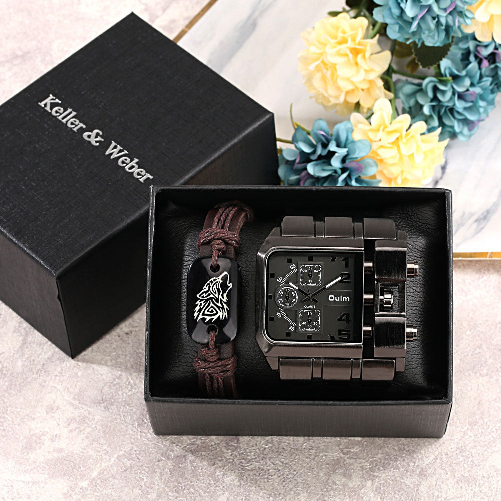 Herren Quarzuhr mit grossem Zifferblatt & Armband-Set – Bild 7 | LuxeStyle