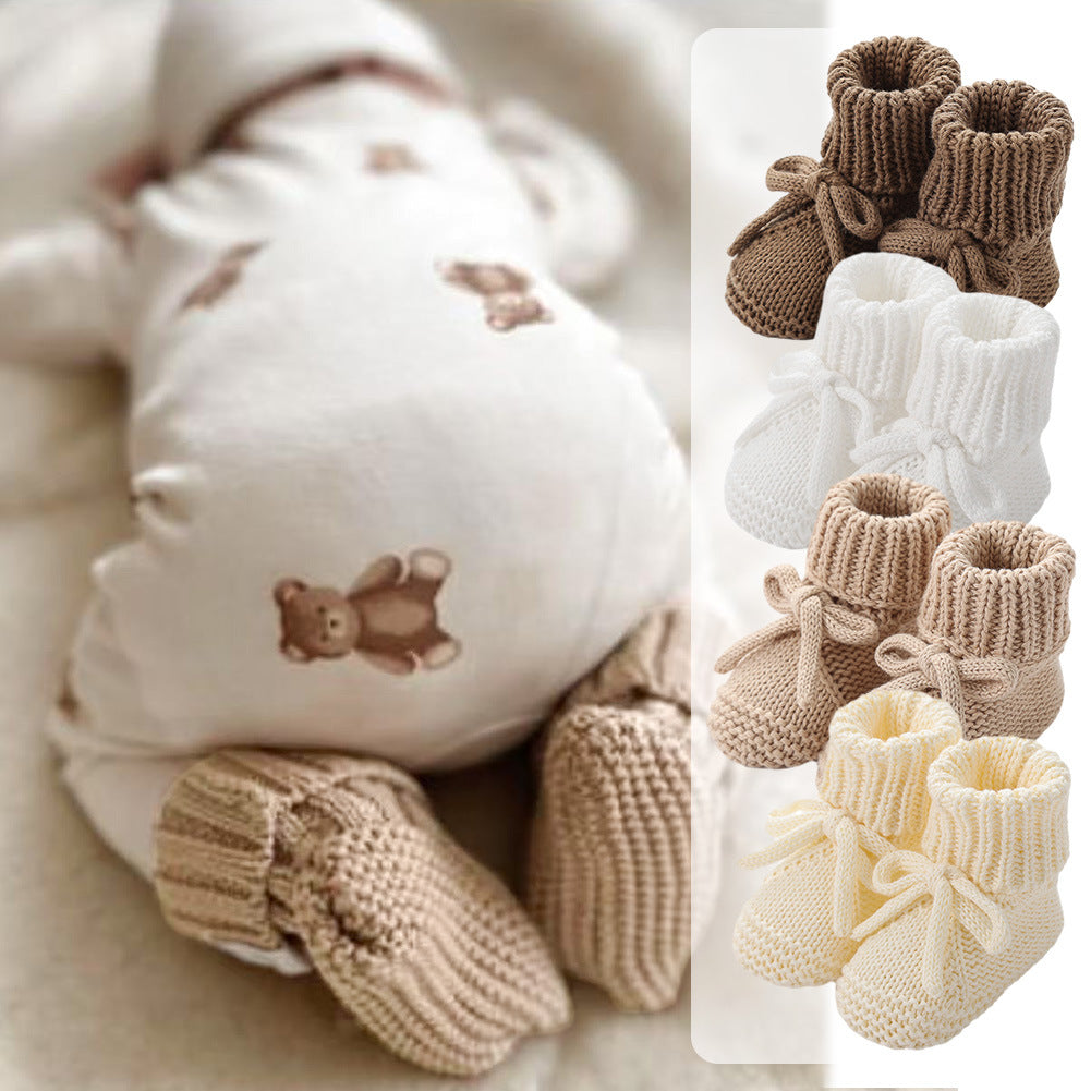 Strickschuhe für Kleinkinder mit Schleife – Bild 2 | LuxeStyle