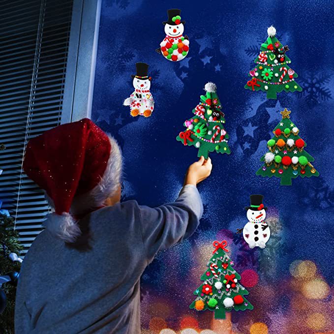 Filz-Weihnachtsbaum- & Schneemann-Deko · 12 Stück – Bild 3 | LuxeStyle