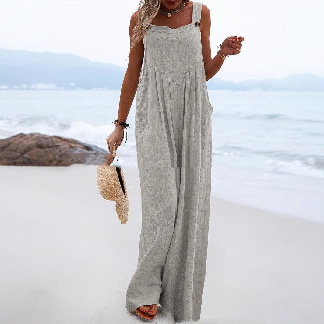 Ärmelloser Jumpsuit im Ethno-Stil
