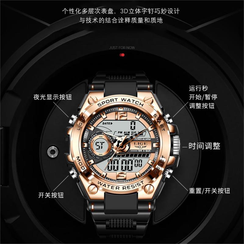 Quarz-Sportuhr mit Dual-Display