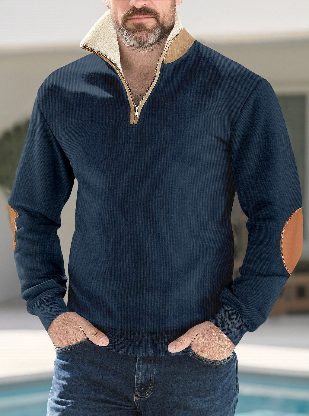 Herren-Langarmshirt mit halber Knopfleiste – Bild 5 | LuxeStyle