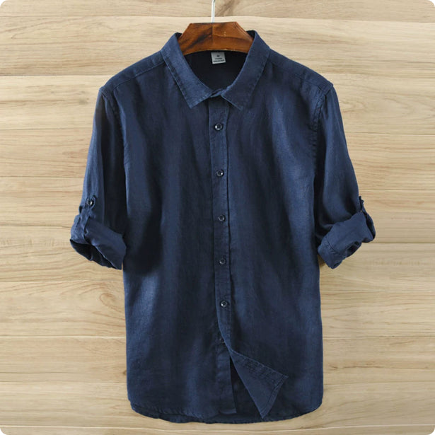 Herren Leinenhemd Langarm Slim-Fit – Ansicht 6