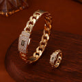 Hip-Hop Armband- und Ring-Set im Cuban-Link-Stil – Bild 1 | LuxeStyle