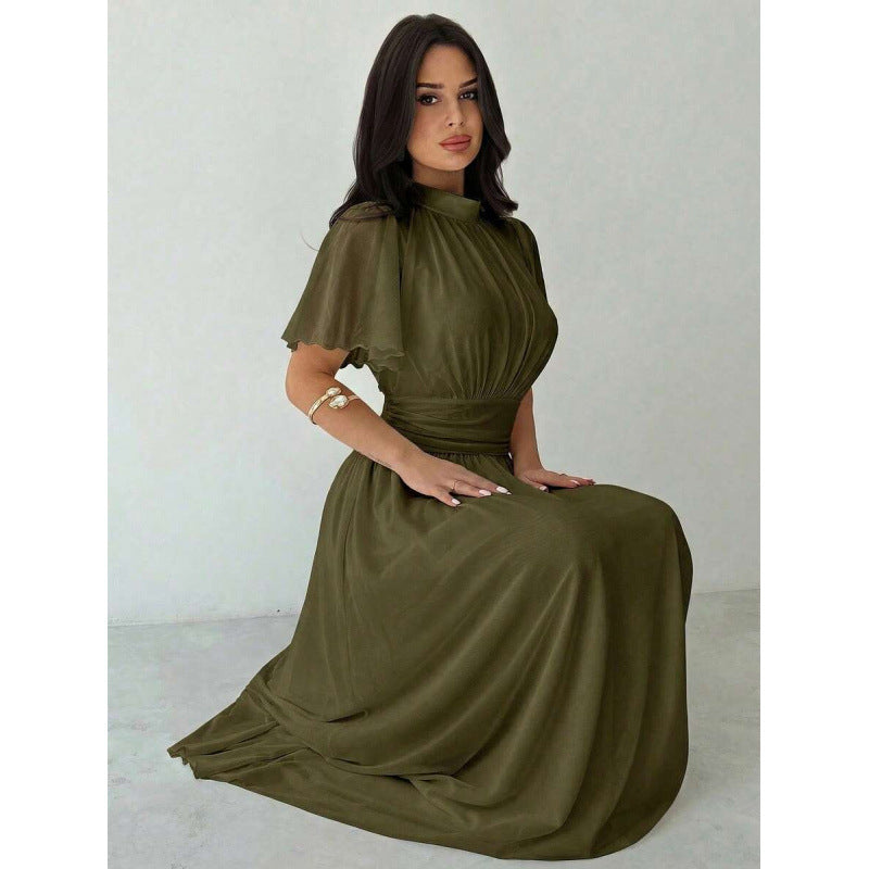 Elegantes A-Linien-Kleid mit Rüschenärmeln