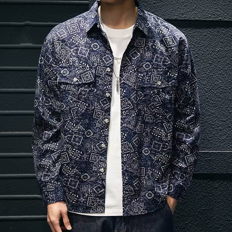 Freizeit-Hemd mit Denim-Print für Herren – Bild 3 | LuxeStyle