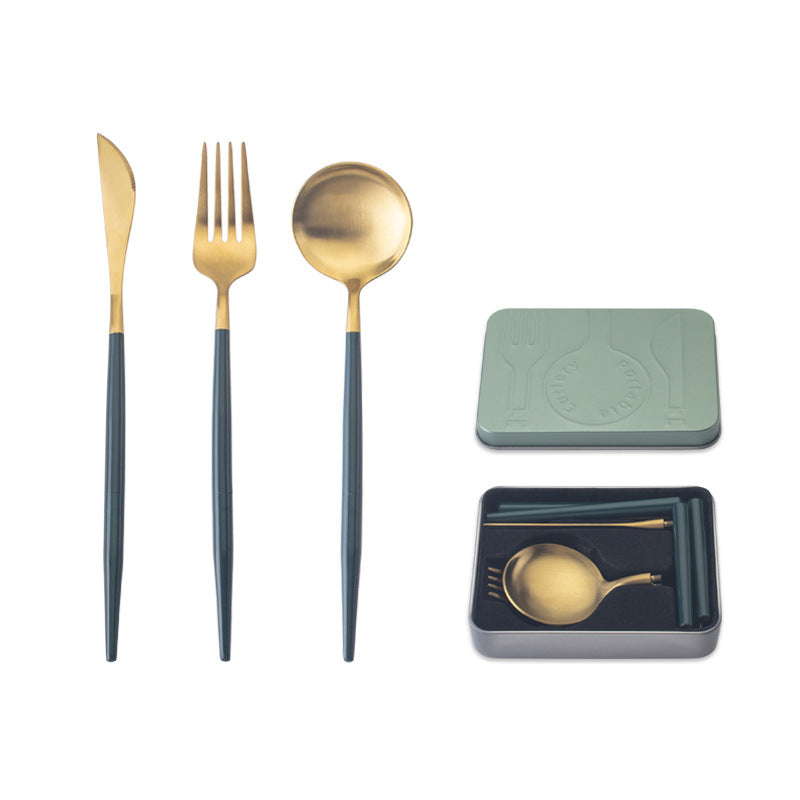 Tragbares Besteck-Set aus Edelstahl – Bild 12 | LuxeStyle