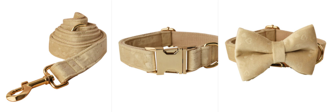 Nude Love Samt-Hundehalsband mit Fliege – Bild 2 | LuxeStyle