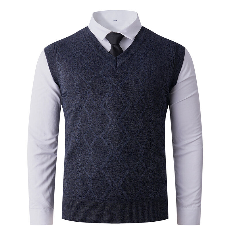 Trendiges V-Neck Fleece-Gilet für junge Männer – Bild 2 | LuxeStyle