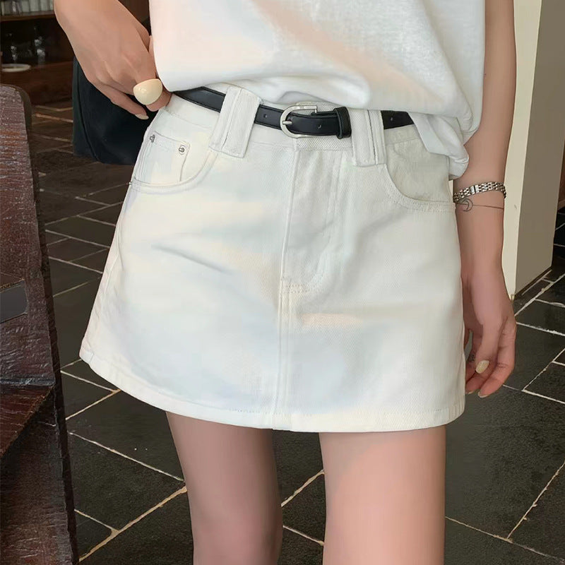 Denim Skort mit Anti-Expositions-Design