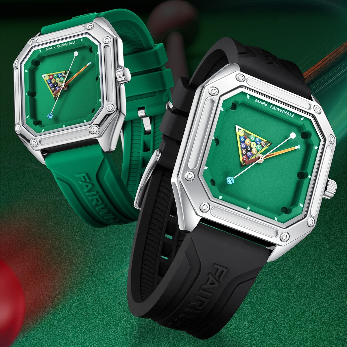 Quarz-Armbanduhr für Herren mit Billard-Zifferblatt